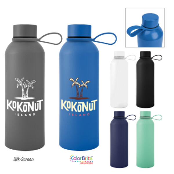 25 Oz. Blaire Recycled Aluminum Bottle With Silicone Easy Carry Strap Thumbnail