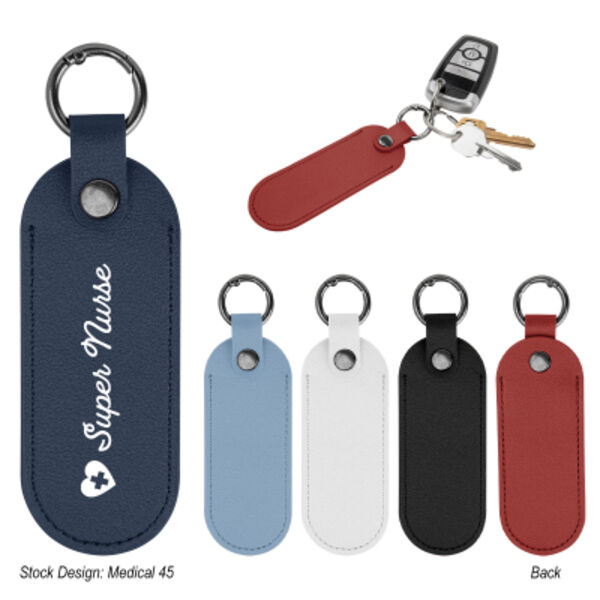 Bates Leatherette Key Tag With Carabiner Thumbnail