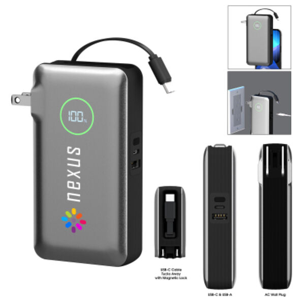 10,000 mAh PhoneSuit® Journey AC All-In-One Portable Battery Pack & Wall Adapter Thumbnail