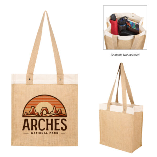 Stephen 12 Oz. Recycled Cotton & Jute Tote Bag Thumbnail