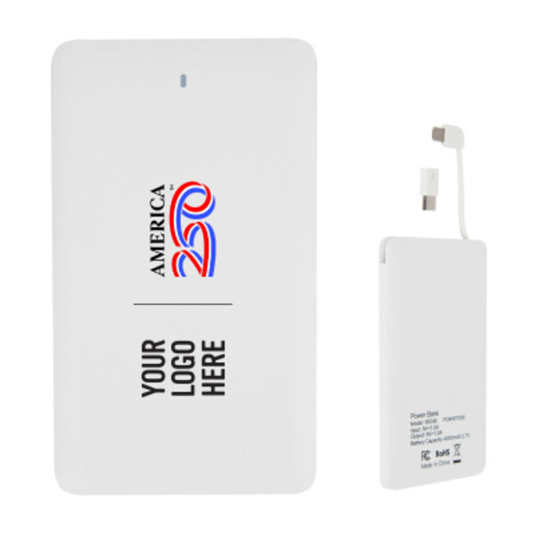 America250™ Slim 4,000 mAh 3-In-1 Power Bank Thumbnail