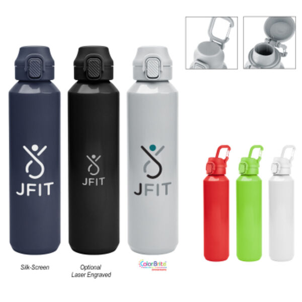 27 Oz. Travis Recycled Aluminum Bottle With Carabiner Thumbnail