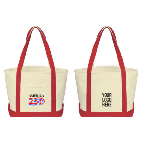 America250™ Medium Starboard 24 Oz. Recycled Cotton Canvas Tote Bag Thumbnail
