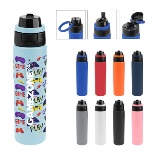 24 Oz. Full Color Pop Sip & Chug Recycled Stainless Steel Bottle Thumbnail