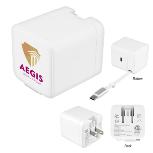 70W ETL Listed Wall Charger With Retractable Cable Thumbnail