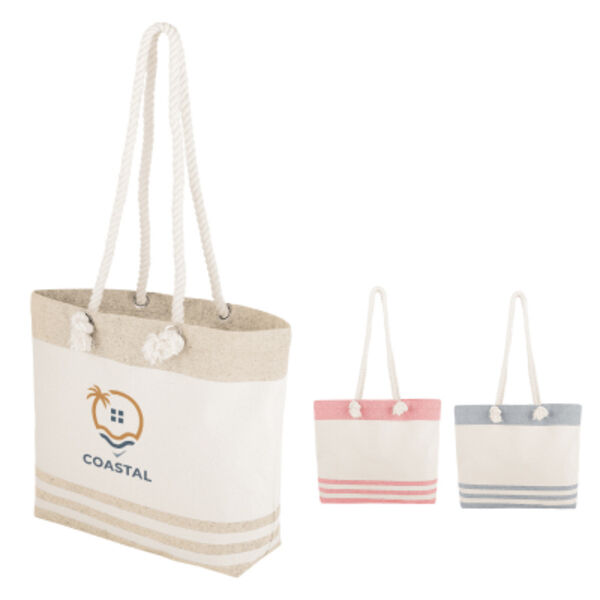 Marlo 10 Oz. Recycled Cotton Tote Bag With Twist Rope Handles Thumbnail