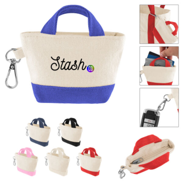 12 Oz. Recycled Cotton Mini Tote Bag Charm Thumbnail