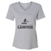 Women's Relaxed Heather CVC V-Neck Tee Thumbnail