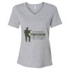 Women's Relaxed Heather CVC V-Neck Tee Thumbnail