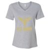 Women's Relaxed Heather CVC V-Neck Tee Thumbnail
