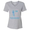 Women's Relaxed Heather CVC V-Neck Tee Thumbnail