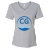 Women's Relaxed Heather CVC V-Neck Tee Thumbnail