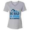 Women's Relaxed Heather CVC V-Neck Tee Thumbnail