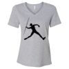 Women's Relaxed Heather CVC V-Neck Tee Thumbnail