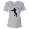 Women's Relaxed Heather CVC V-Neck Tee Thumbnail