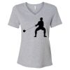Women's Relaxed Heather CVC V-Neck Tee Thumbnail