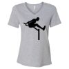 Women's Relaxed Heather CVC V-Neck Tee Thumbnail