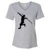 Women's Relaxed Heather CVC V-Neck Tee Thumbnail