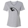 Women's Relaxed Heather CVC V-Neck Tee Thumbnail