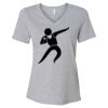 Women's Relaxed Heather CVC V-Neck Tee Thumbnail
