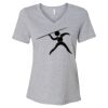 Women's Relaxed Heather CVC V-Neck Tee Thumbnail