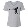 Women's Relaxed Heather CVC V-Neck Tee Thumbnail