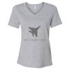 Women's Relaxed Heather CVC V-Neck Tee Thumbnail