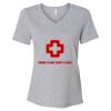Women's Relaxed Heather CVC V-Neck Tee Thumbnail