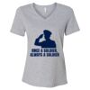 Women's Relaxed Heather CVC V-Neck Tee Thumbnail