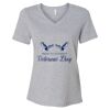 Women's Relaxed Heather CVC V-Neck Tee Thumbnail