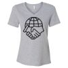 Women's Relaxed Heather CVC V-Neck Tee Thumbnail