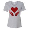 Women's Relaxed Heather CVC V-Neck Tee Thumbnail