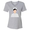 Women's Relaxed Heather CVC V-Neck Tee Thumbnail