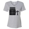 Women's Relaxed Heather CVC V-Neck Tee Thumbnail