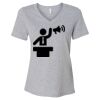Women's Relaxed Heather CVC V-Neck Tee Thumbnail